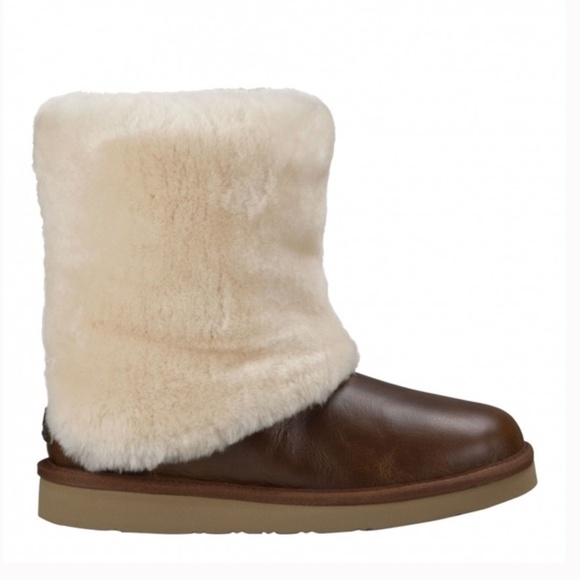 UGG Australia Maylan Chesnut Brown Sheepskin Leather Boots Womens size 5 - Picture 7 of 8